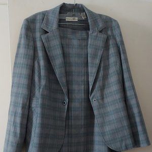 NWT SIZE 10 Amanda Smith Grey Glen Plaid Skirt Suit.